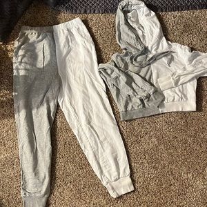 Grey and white sweat set